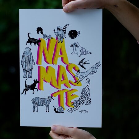 Print "Namaste" 30x21